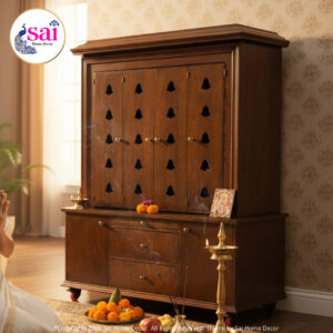 SIAH-Shankha Wooden Pooja Mandir-82 Inches