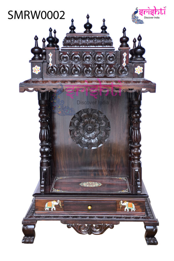 SIAH-Wooden Pooja Mandir Isha Collections-4 Ft-I01