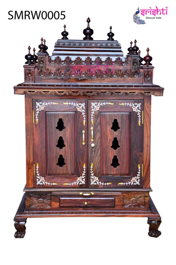 SIAH-Wooden Pooja Mandir Vishwaroopa Collections-4 Ft-V03