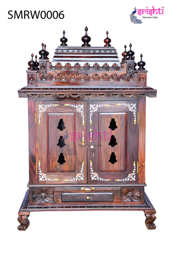 SIAH-Wooden Pooja Mandir Vishwaroopa Collections-4 Ft-V04