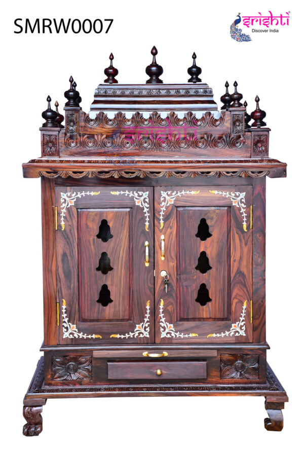 SIAH-Wooden Pooja Mandir Vishwaroopa Collections-4 Ft-V05