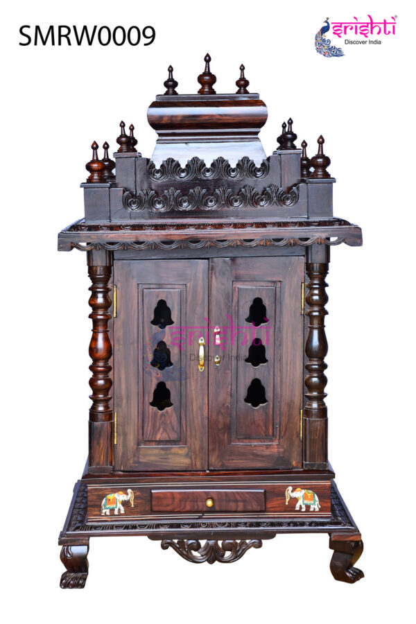 SIAH-Wooden Pooja Mandir Vishwaroopa Collections-4 Ft-V07