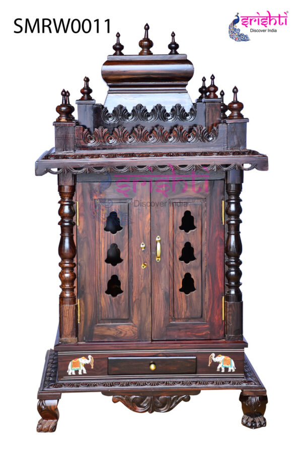 SIAH-Wooden Pooja Mandir Vishwaroopa Collections-4 Ft-V09