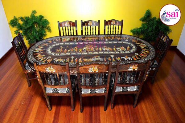 SAIH-Wooden Dinning Table-8 Seater-3 Ft-D01