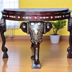 SAIH-Wooden Half Round Table-3 Ft-T01
