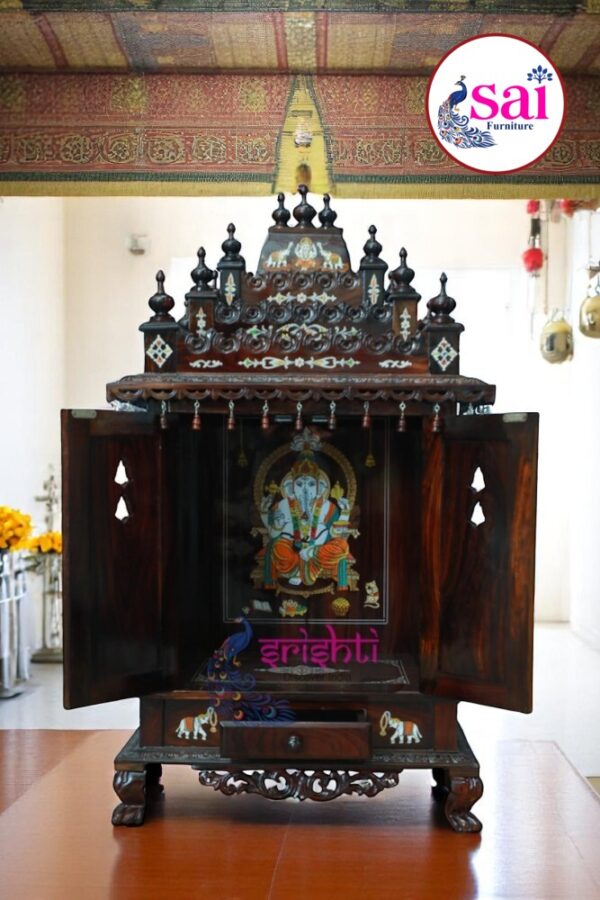 SIAH-Wooden Pooja Mandir Vishwaroopa Collections-4 Ft-V11