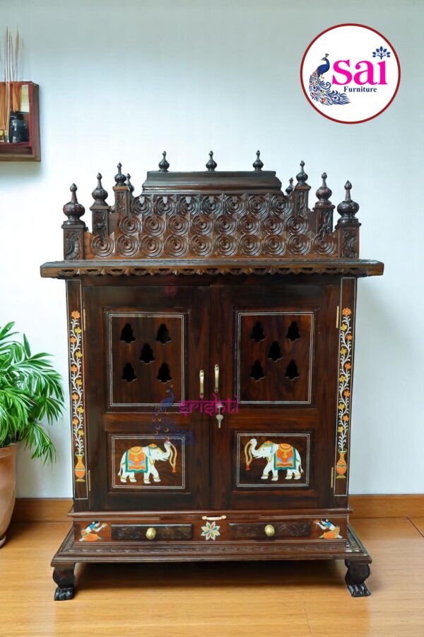 SIAH-Wooden Pooja Mandir Vishwaroopa Collections-5.6 Ft-V12