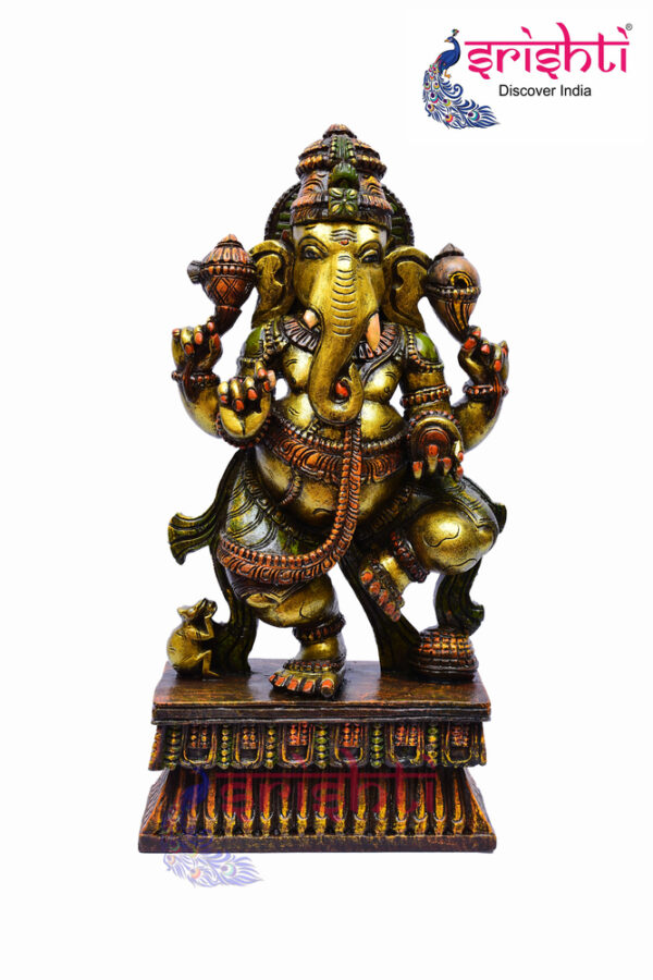 SIAH-Wood Ganesha Statue-24 Inches