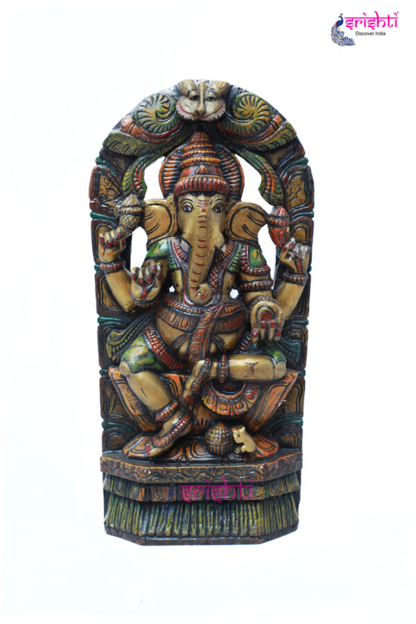 SIAH-Wood Ganesha Statue-23.5 Inches-M01