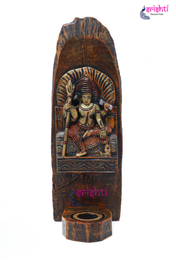 SIAH-Wooden Shiva Wall Hanging-15.5 Inches