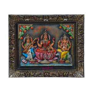 SIAH-Lakshmi Ganesha Saraswathy Wall Hanging-15 Inches