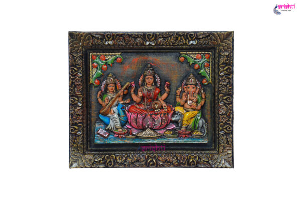 SIAH-Lakshmi Ganesha Saraswathy Wall Hanging-15 Inches