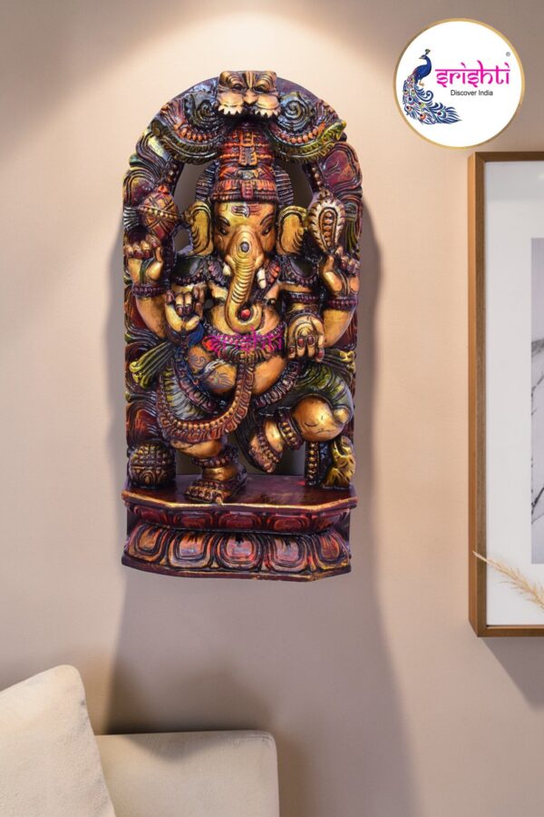 SIAH-Wood Ganesha Statue-24 Inches
