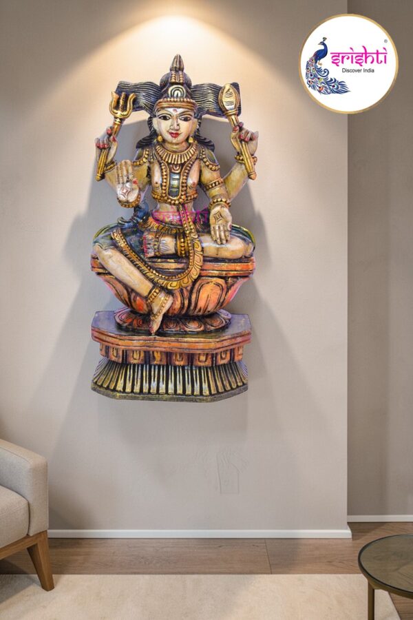 SIAH-Wood Lakshmi Statue-24 Inches-M02